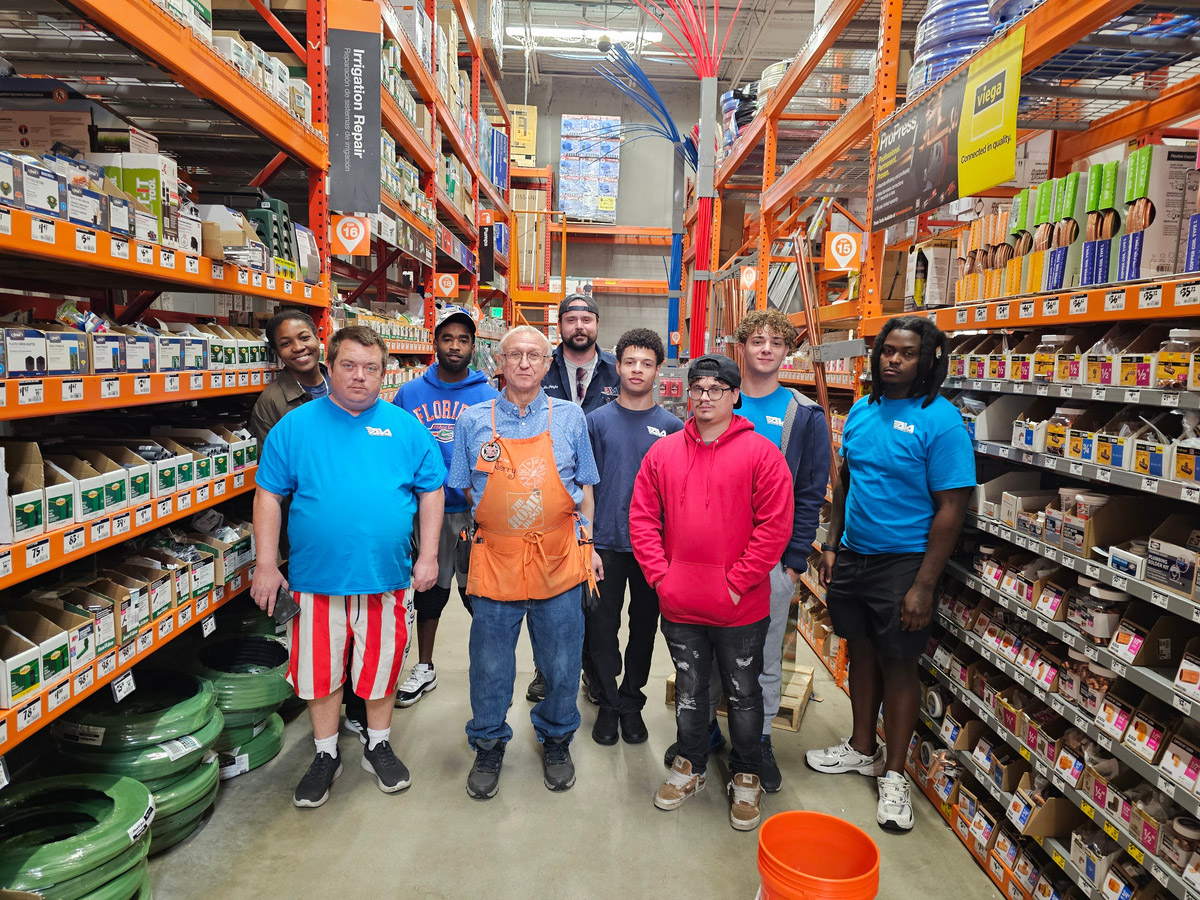 Students on a supply-house field trip